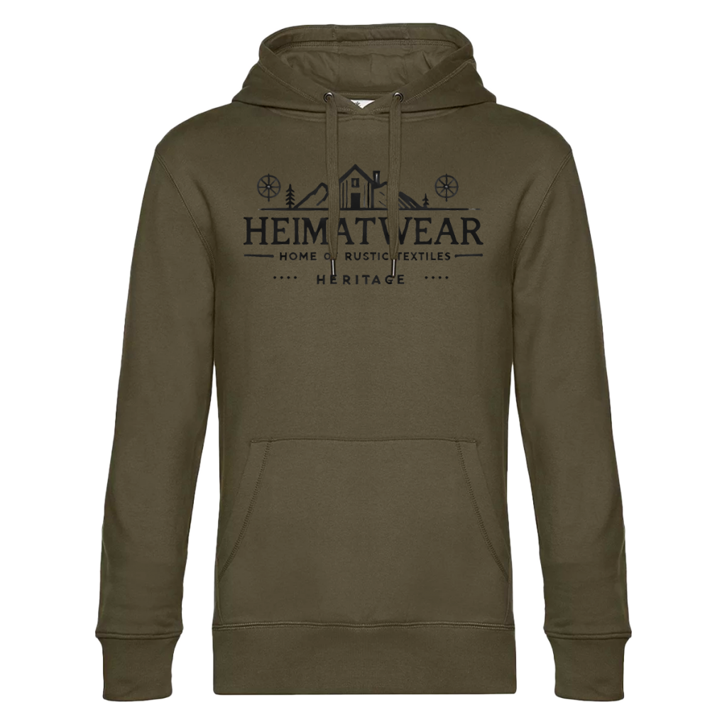 Hoodie für Herren in der Farbe Khaki mit dem Logo HeimatWear