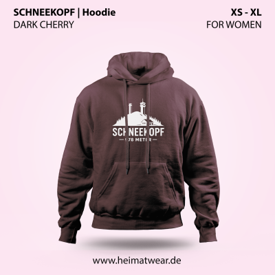 Schneekopf Hoodie in Dark Cherry für Frauen in der Größe S bis XXL von HeimatWear