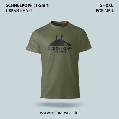 T-Shirt für Herren in der Farbe Urban Khaki mit dem Motiv Schneekopf in der Größe S bis XXL