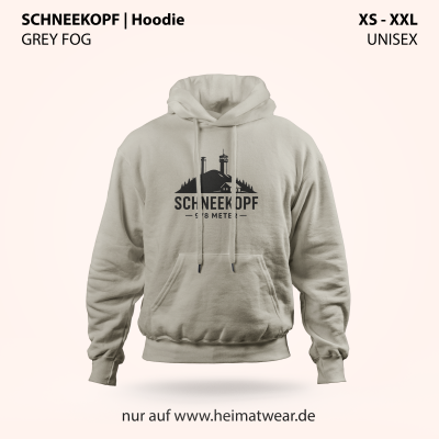 Schneekopf Hoodie in Grey Fog für Herren in der Größe S bis XXL