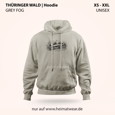 Thüringer Wald Hoodie in Grey Fog für Herren in der Größe S bis XXL